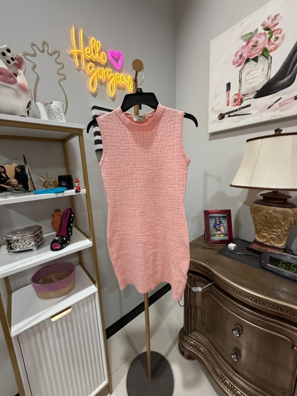 Fendi Pink Textured Knit Mini Dress - Picture 10 of 16